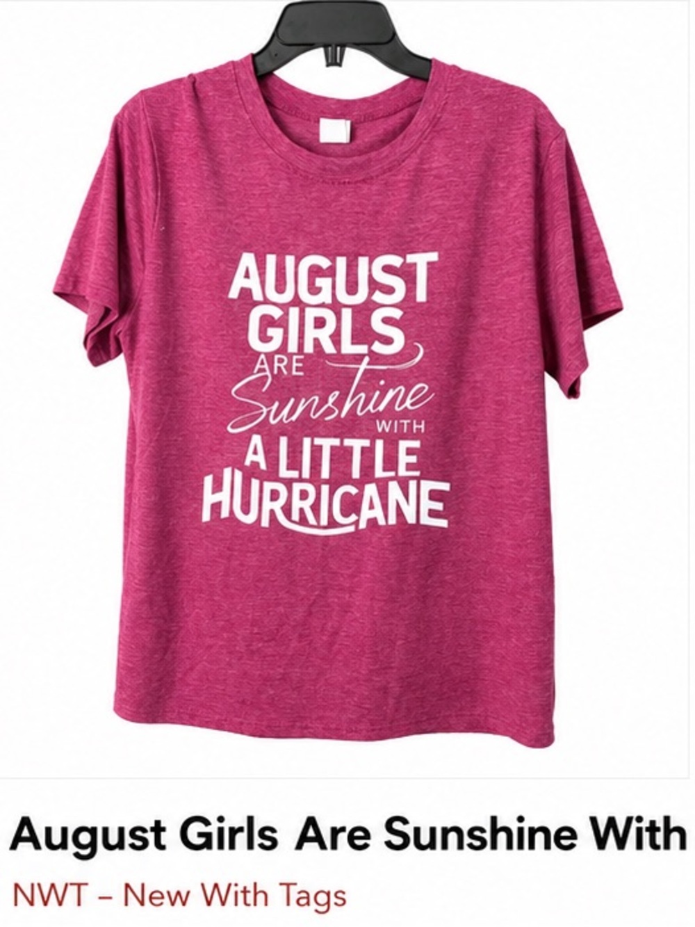 August Girls Are Sunshine With A Little Hurricane' Graphic Tee